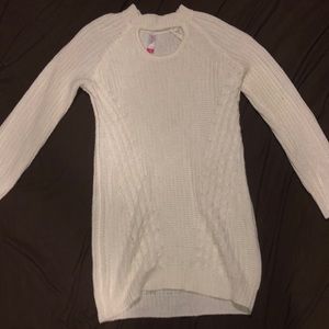 A mini sweater dress